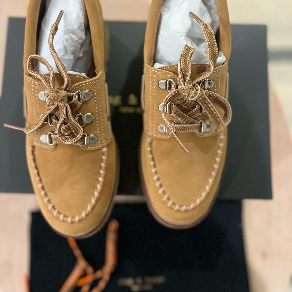 rag & bone Camel Suede Loafers